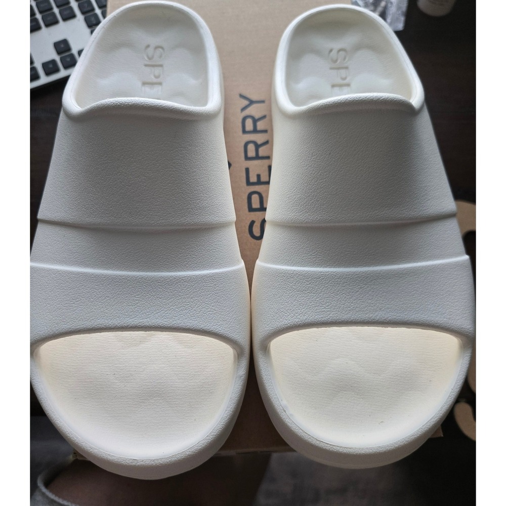 Sperry Windward Float Slide White Women 9 M Waterproof Sandals STS87387 NEW